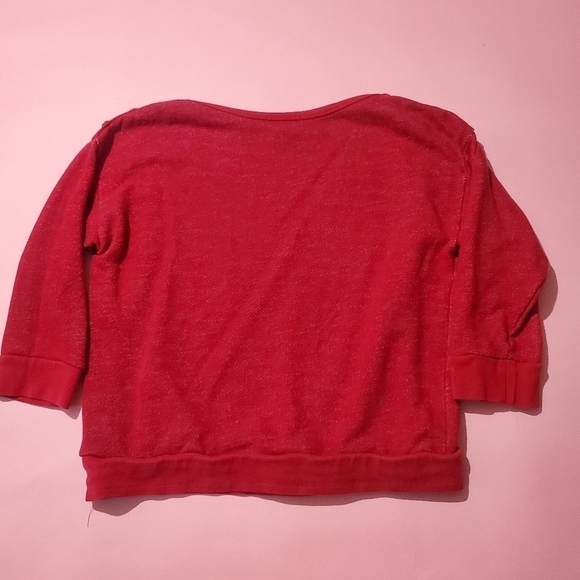 💕 Vintage 1990s 90s Ralph Lauren Dark Red Knit Cropped Sweater - Picture 6 of 6